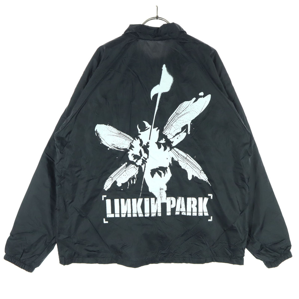 LINKIN PARK リンキンパーク 00s オールド バックプリント 長袖 ナイロン コーチジャケット L ブラック ロック メンズ