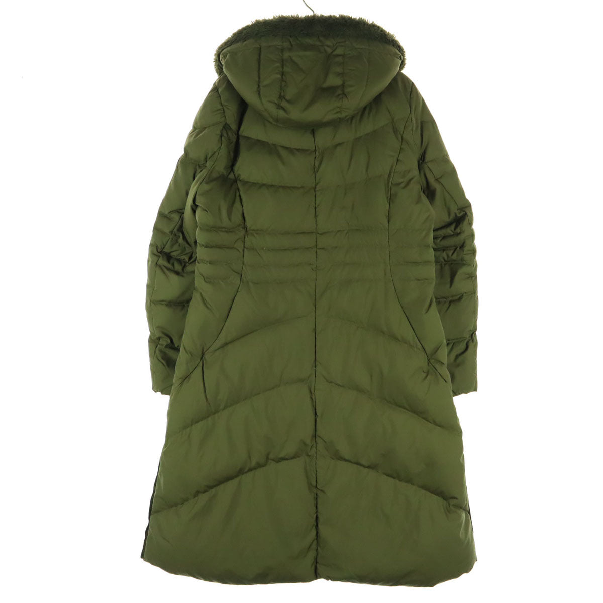 美品 FILA GOLF フィラゴルフ 長袖 ダウンコート LL カーキ フード取り外し可 レディース