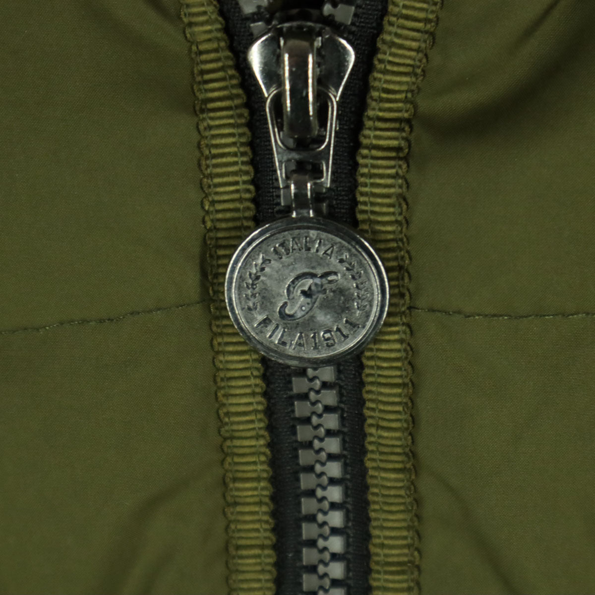 美品 FILA GOLF フィラゴルフ 長袖 ダウンコート LL カーキ フード取り外し可 レディース