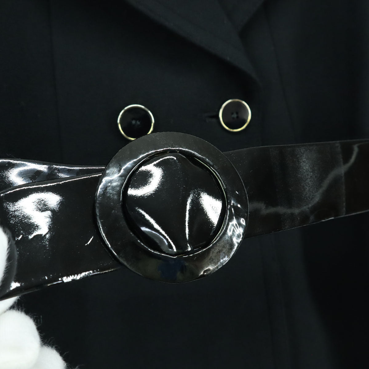 NINA RICCI ニナリッチ 長袖 ダブルブレスト ウールコート 9 ブラック レディース