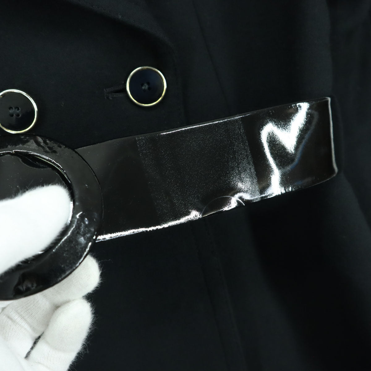 NINA RICCI ニナリッチ 長袖 ダブルブレスト ウールコート 9 ブラック レディース