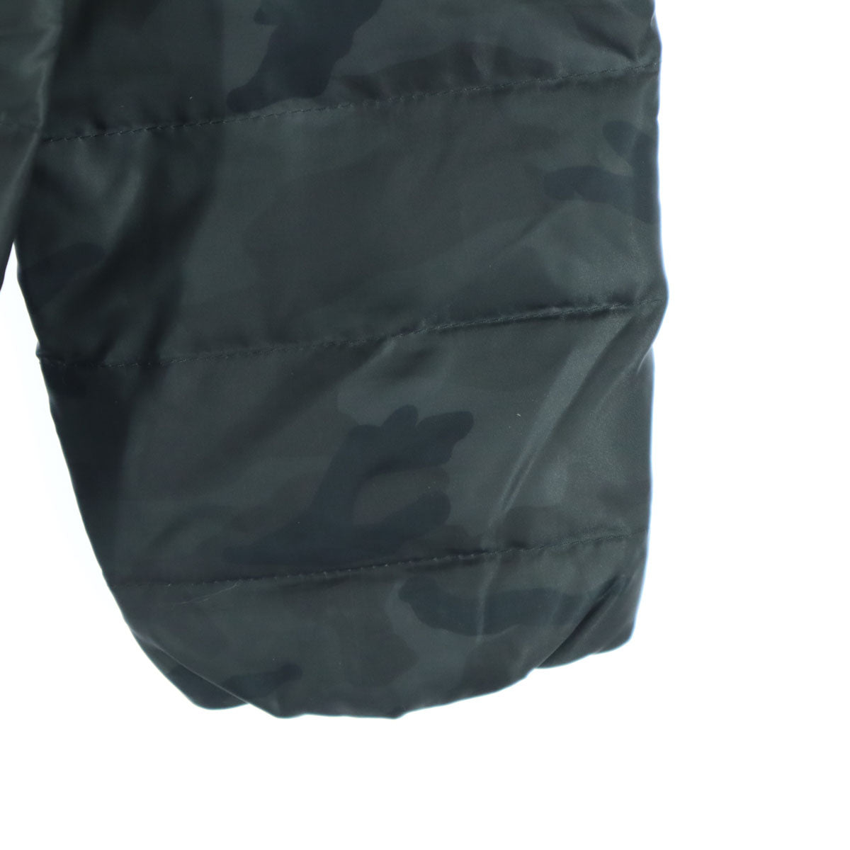 nano universe ナノユニバース リバーシブル 迷彩柄 長袖 西川ダウン ライトダウンジャケット 36 ブラック カーキグリーン レディース