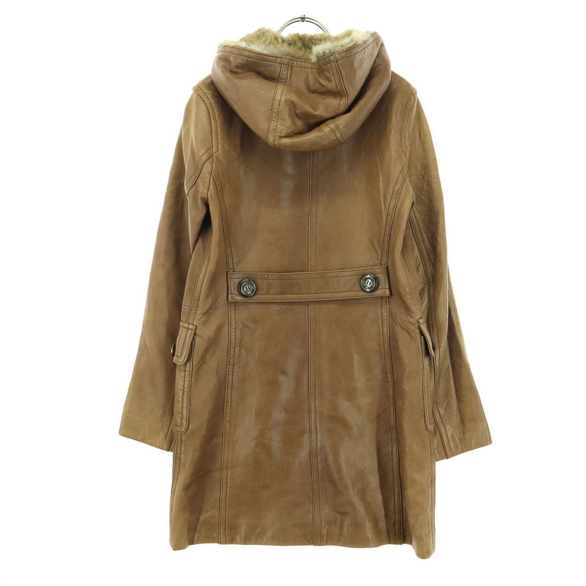 GRACE CONTINENTAL グレースコンチネンタル 長袖 フード付き レザーコート 36 ブラウン 羊革 レディース