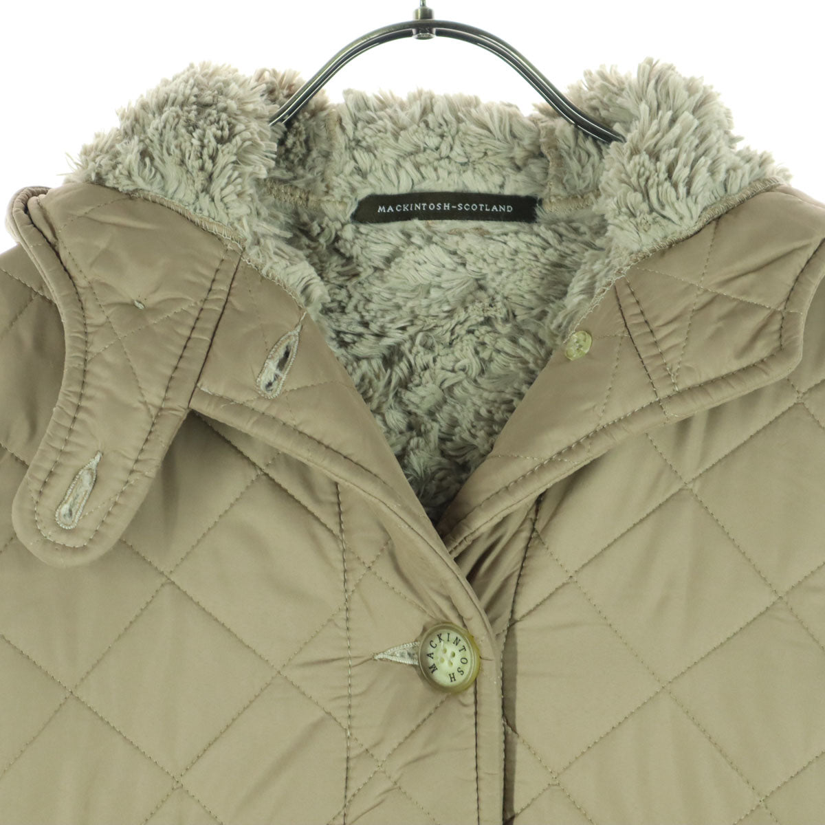 Mackintosh マッキントッシュ スコットランド製 長袖 キルティング 中綿コート 34 ベージュ レディース