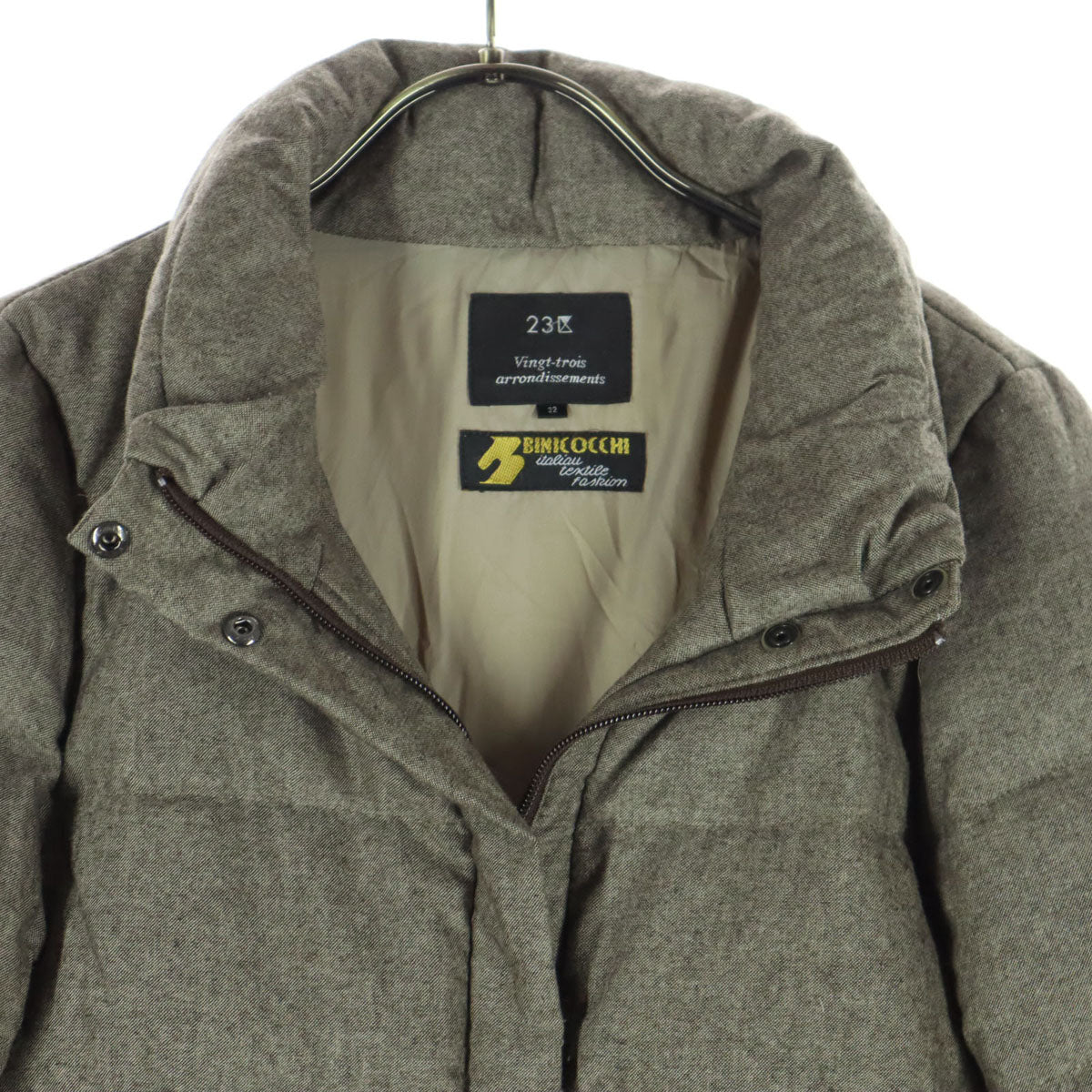 23ku 23区 長袖 ダウンコート 32 グレー レディース