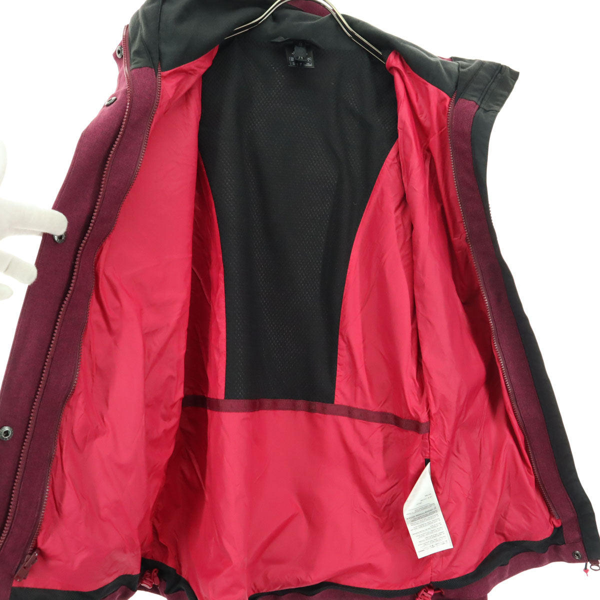 MILLET ミレー ワンポイントロゴ 長袖 3way マウンテンパーカー XS レッド レディース