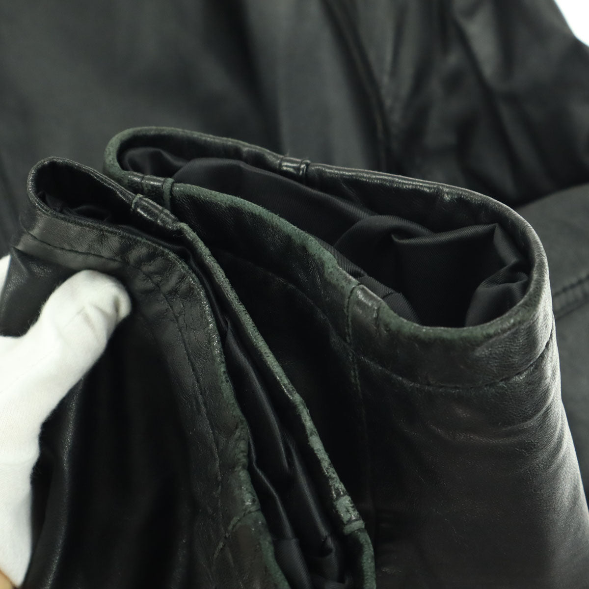 DURANTE デュランテ 90s オールド 長袖 ミドル丈 レザージャケット L ブラック 羊革 メンズ