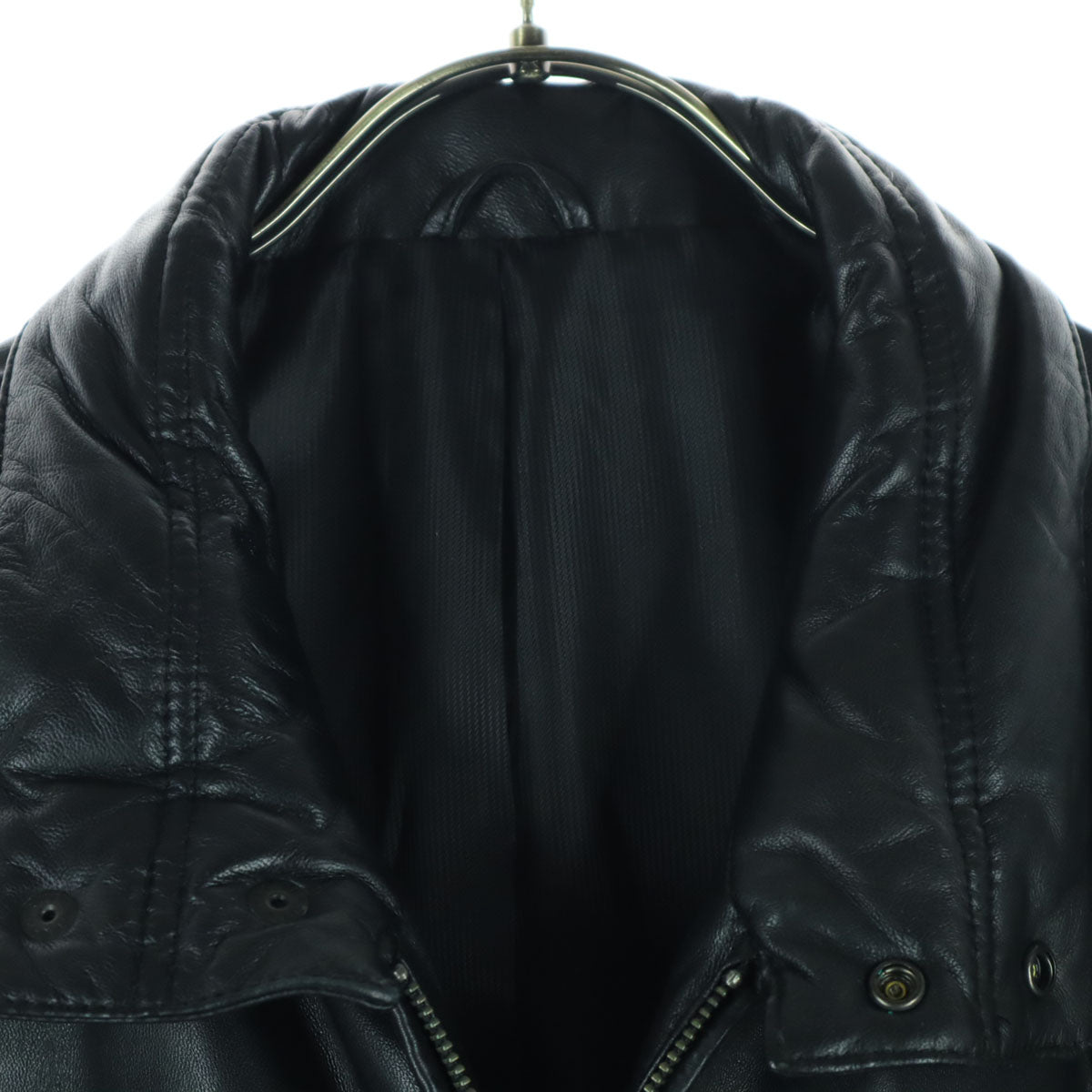 Oliver Brown オリバーブラウン 長袖 ミドル丈 ダウン レザージャケット L ブラック 羊革 メンズ