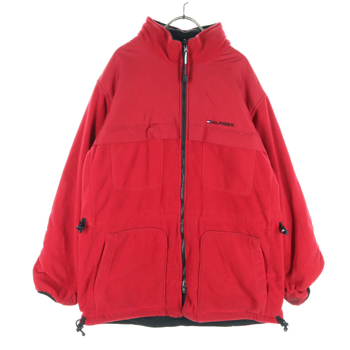 TOMMY HILFIGER トミーヒルフィガー リバーシブル フリースジャケット L レッド 513791 メンズ