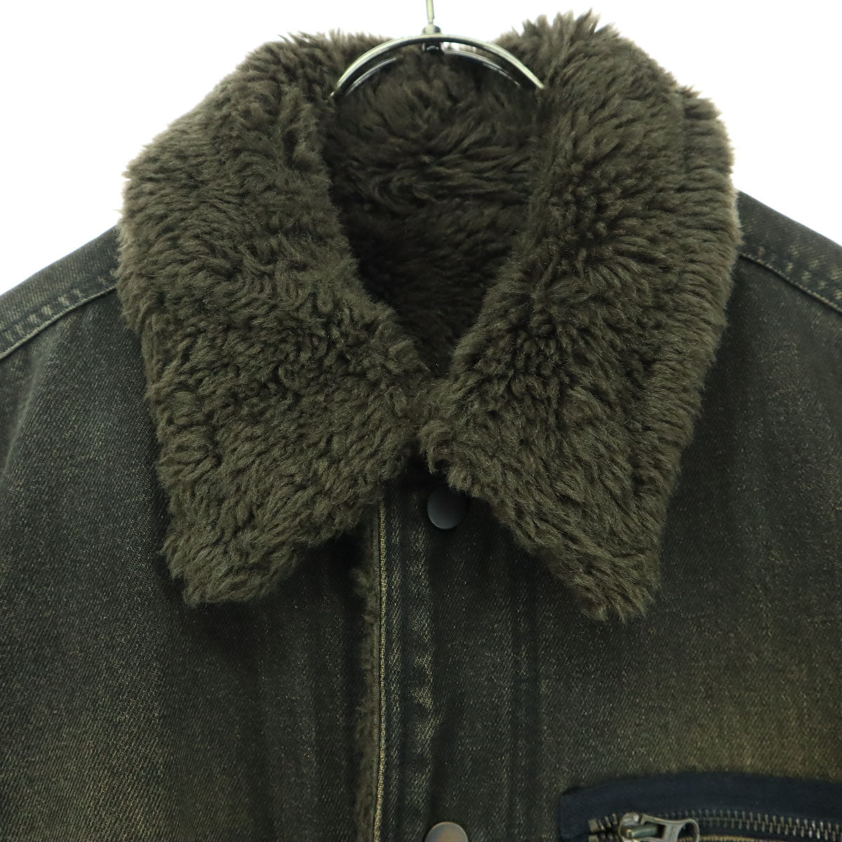 PPFM ピーピーエフエム 長袖 デニムジャケット M ブラウン系 内側 ボア メンズ