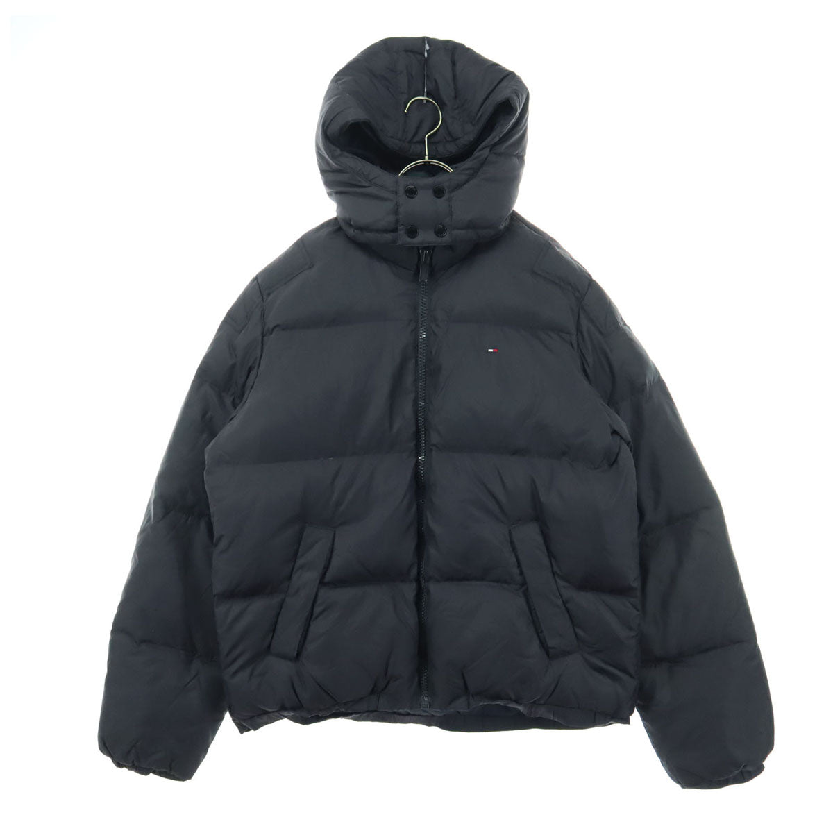 TOMMY HILFIGER トミーヒルフィガー ワンポイントロゴ 長袖 ダウンジャケット M ブラック メンズ
