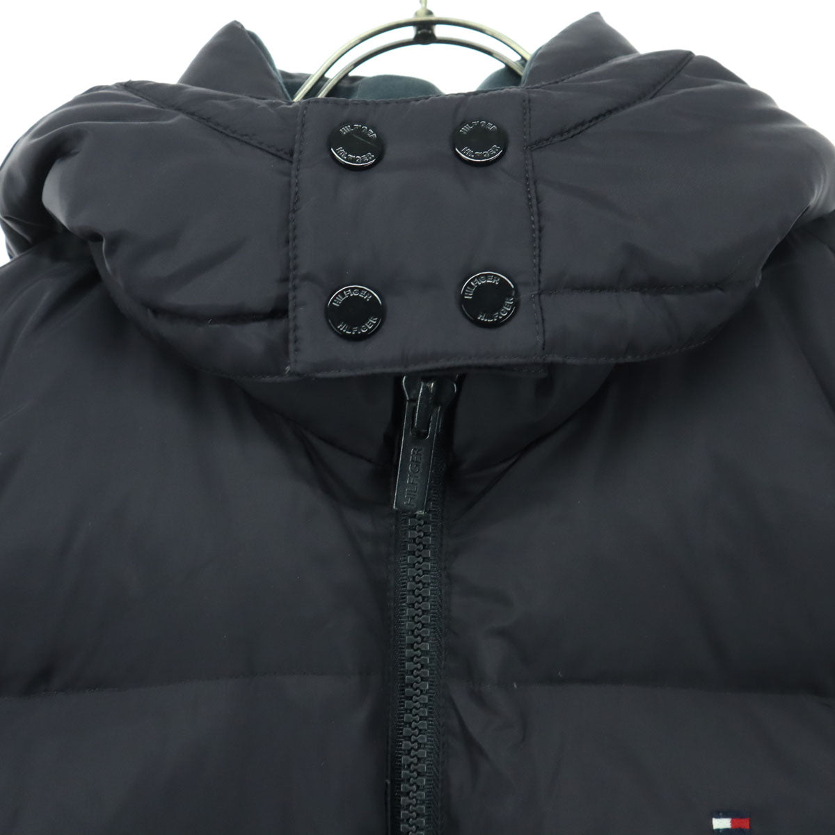 TOMMY HILFIGER トミーヒルフィガー ワンポイントロゴ 長袖 ダウンジャケット M ブラック メンズ