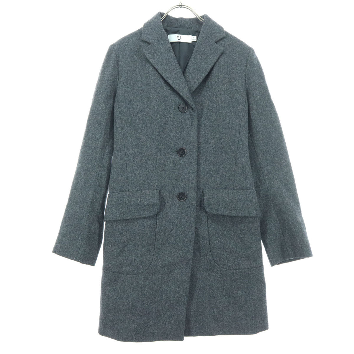 美品 UNIQLO ユニクロ 長袖 チェスターコート M グレー レディース