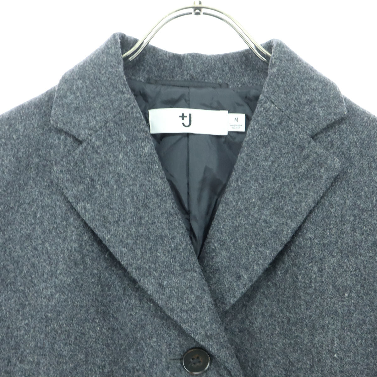 美品 UNIQLO ユニクロ 長袖 チェスターコート M グレー レディース