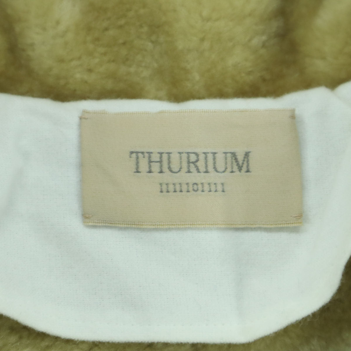 未使用 THURIUM スリウム 日本製 長袖 フェイク ムートンジャケット ベージュ レディース