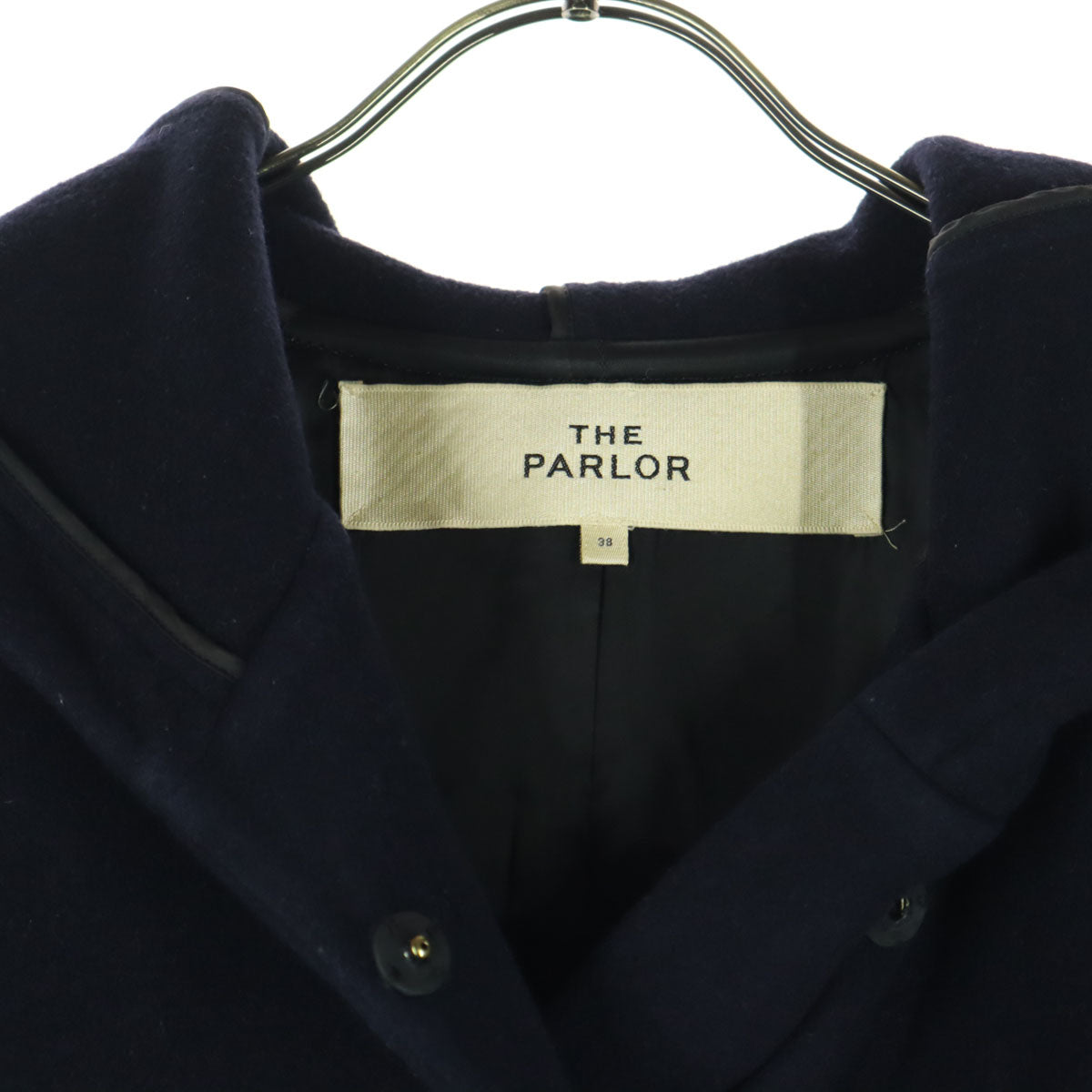 THE PARLOR ザパーラー ベルテッド コート 38 ネイビー レディース