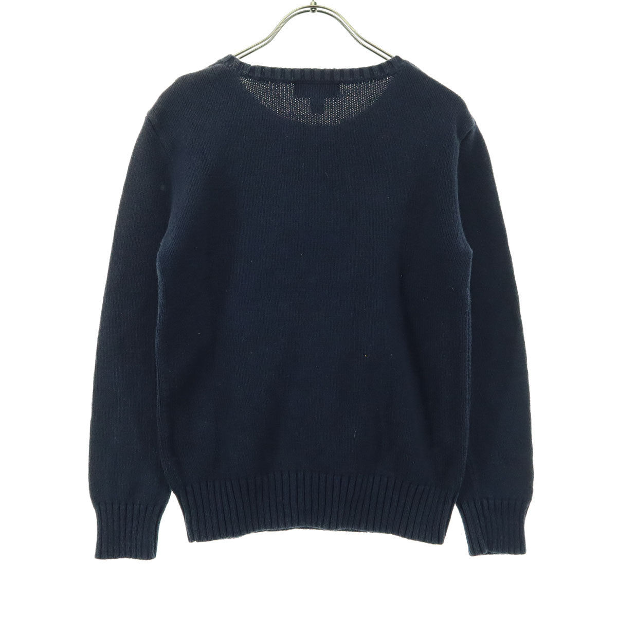 POLO RALPH LAUREN ポロラルフローレン ポロベアー アニマル柄 長袖 ニット M ネイビー POLO BEAR キッズ