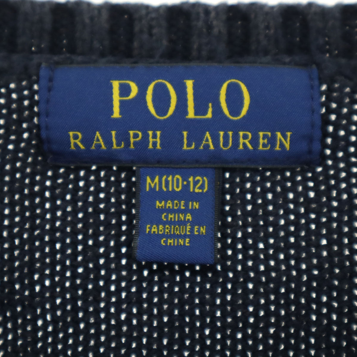 POLO RALPH LAUREN ポロラルフローレン ポロベアー アニマル柄 長袖 ニット M ネイビー POLO BEAR キッズ