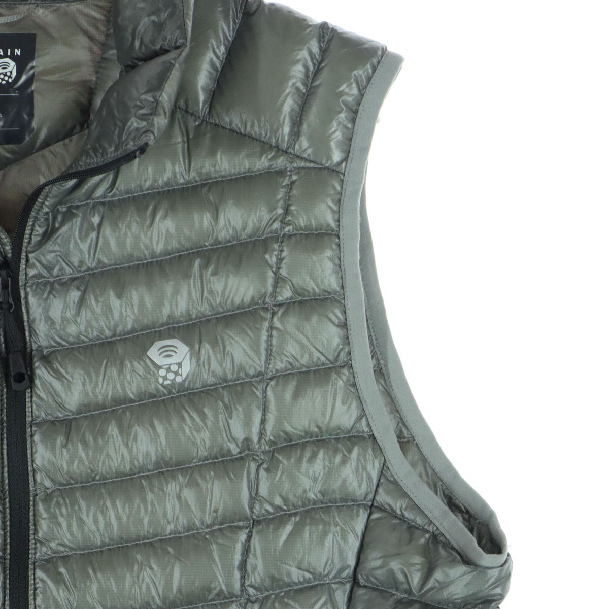 美品 MOUNTAIN HARDWEAR マウンテンハードウェア ダウンベスト S グレー メンズ