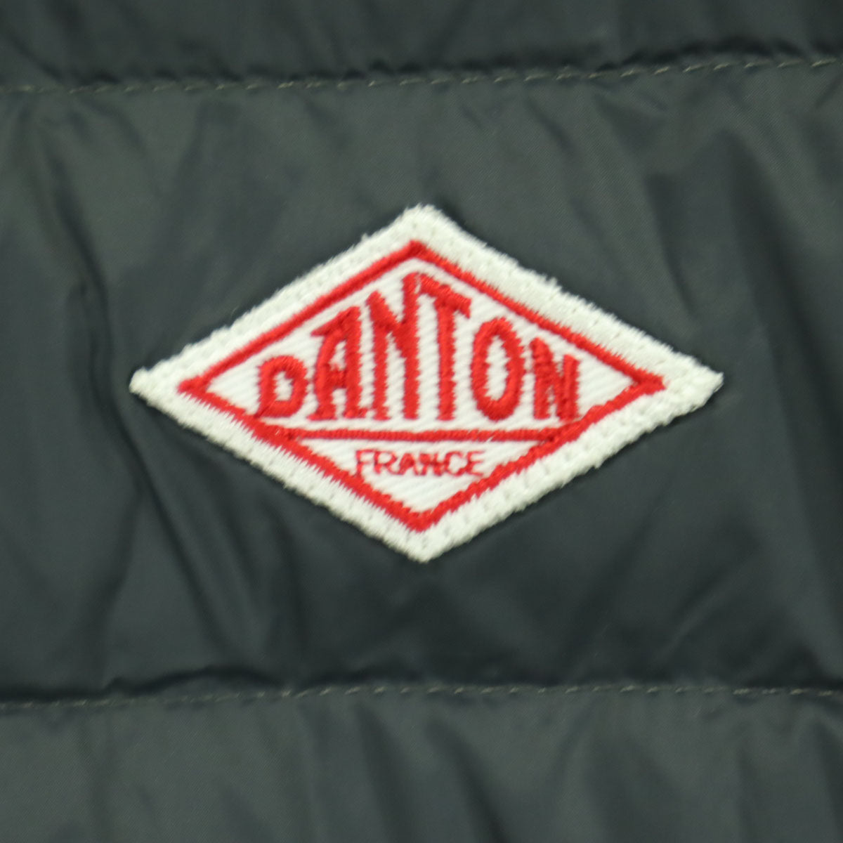 美品 Danton ダントン 長袖 ノーカラー ライトダウンジャケット 38 グレー レディース