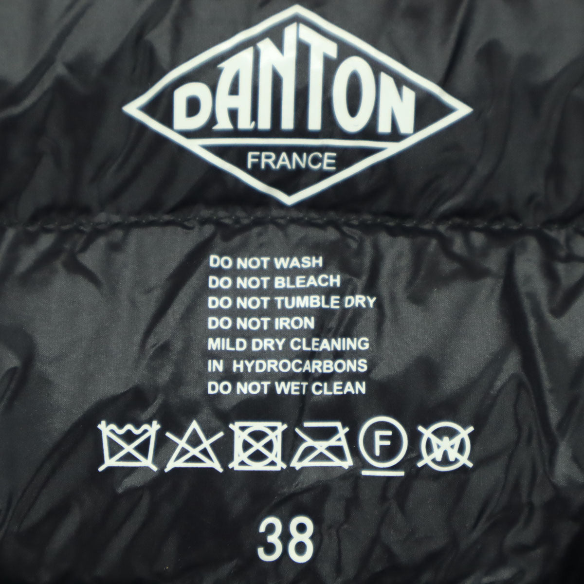 美品 Danton ダントン 長袖 ノーカラー ライトダウンジャケット 38 グレー レディース