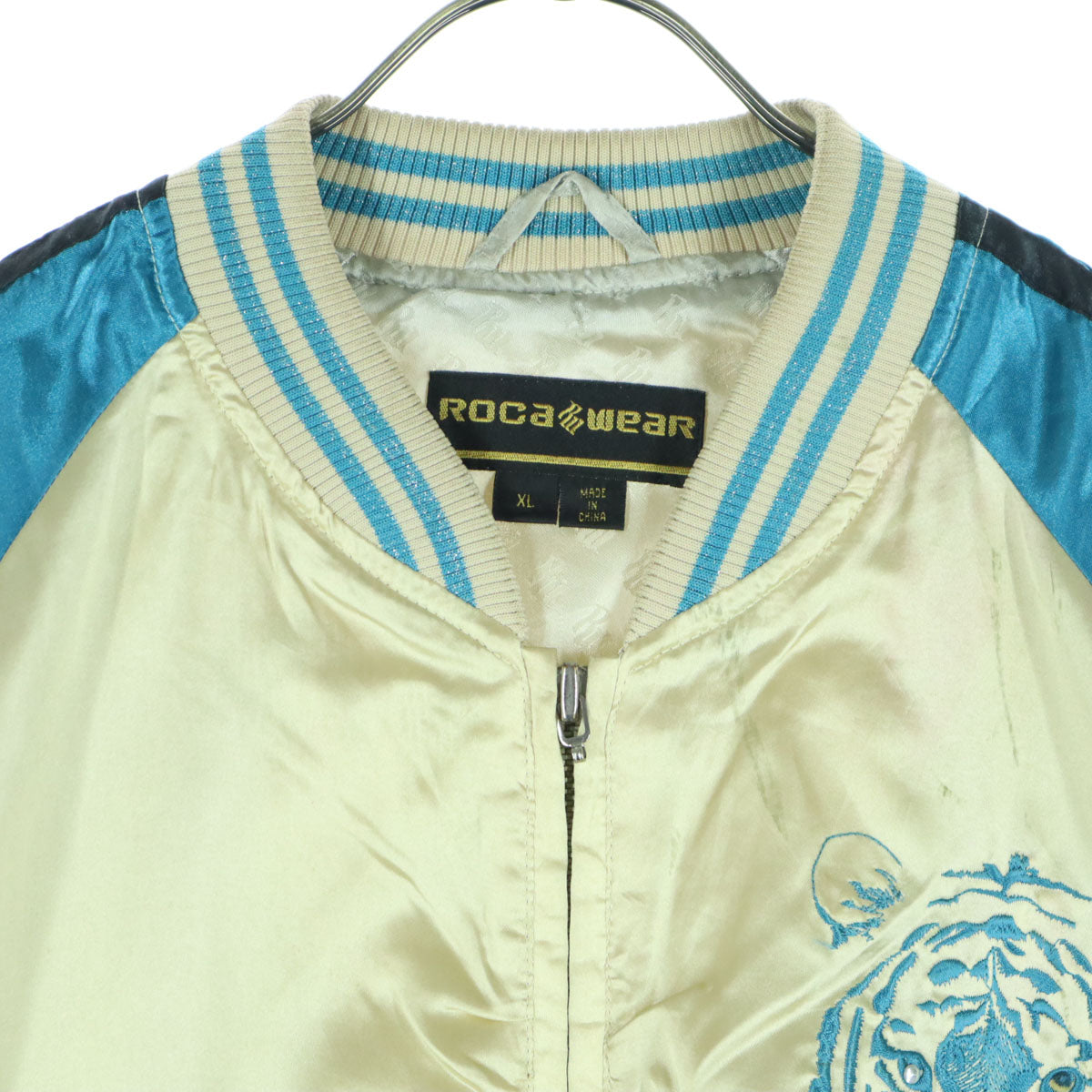 ROCAWEAR ロカウェア 刺繍 長袖 スカジャン XL ベージュ系 メンズ