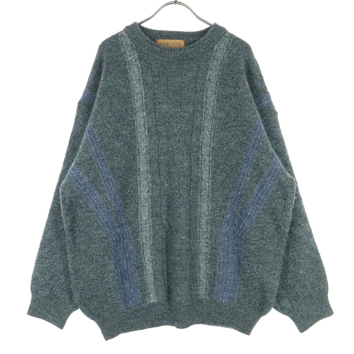 美品 CORSINI コルシーニ 長袖 ウール セーター 3L グレー メンズ