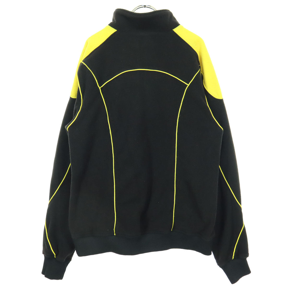 美品 Majestic マジェスティック ワンポイントロゴ 長袖 ハーフジップ フリースジャケット M ブラック メンズ