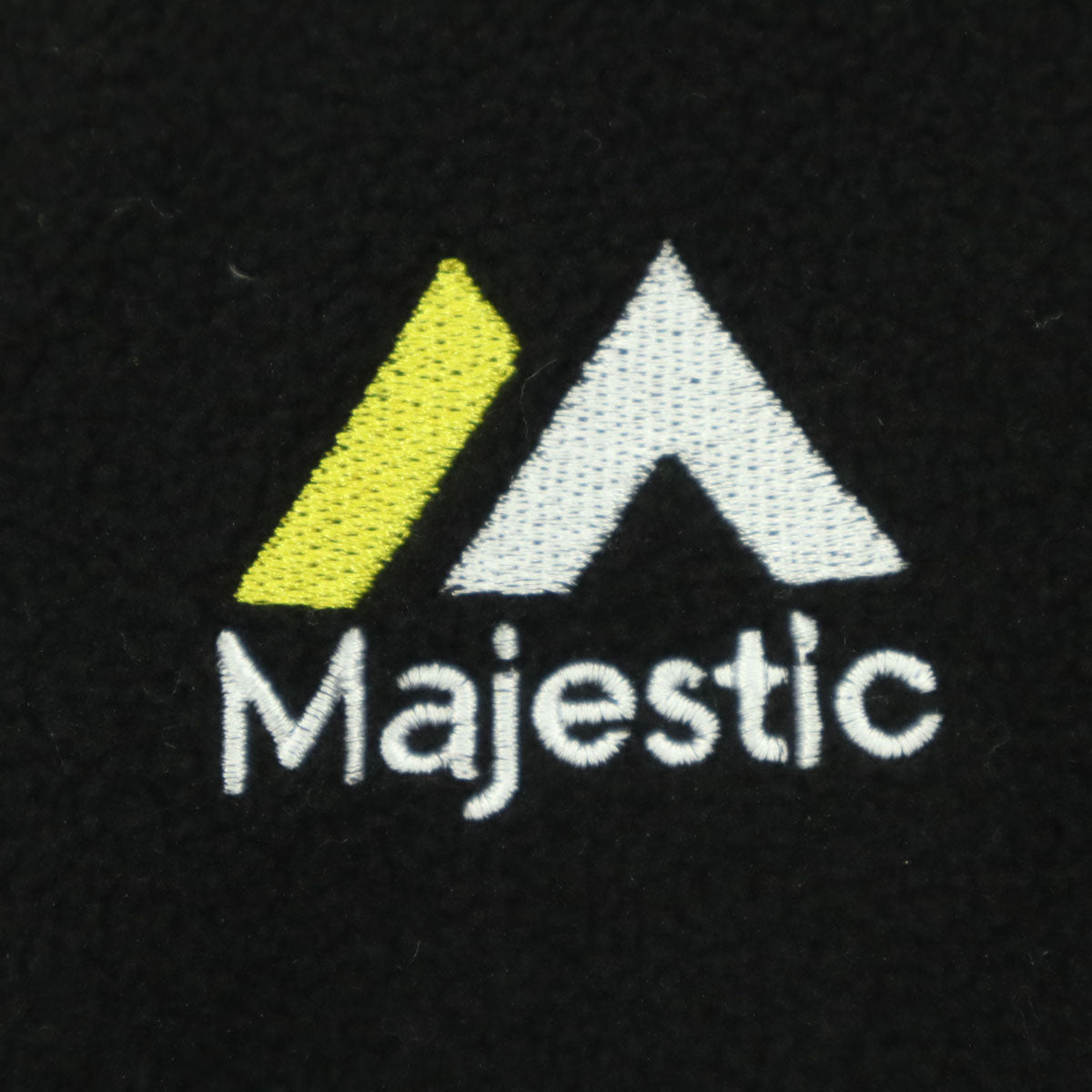美品 Majestic マジェスティック ワンポイントロゴ 長袖 ハーフジップ フリースジャケット M ブラック メンズ