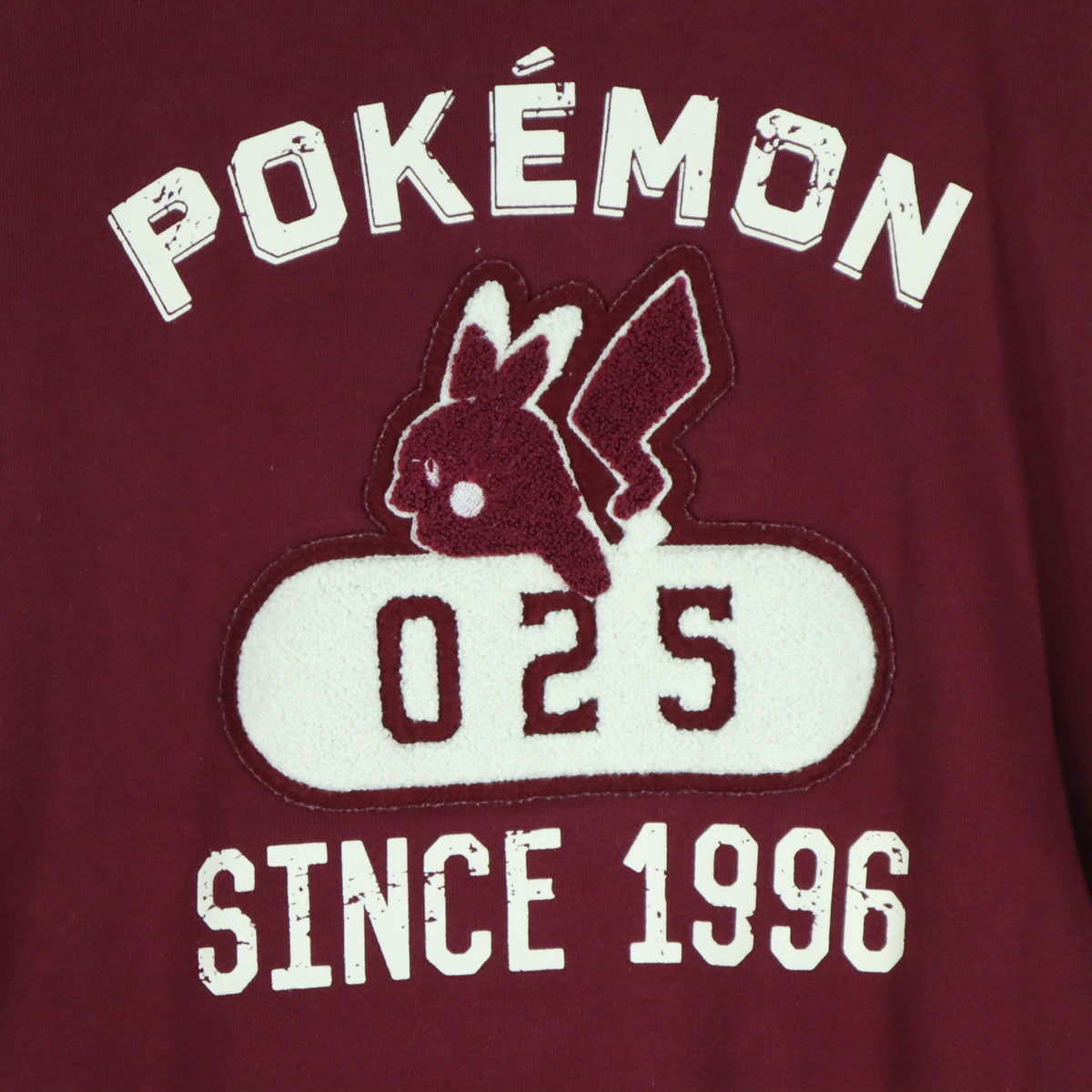 Pokemon Center ポケモンセンター ワッペン 長袖 スタジャン M ワインレッド ピカチュウ メンズ