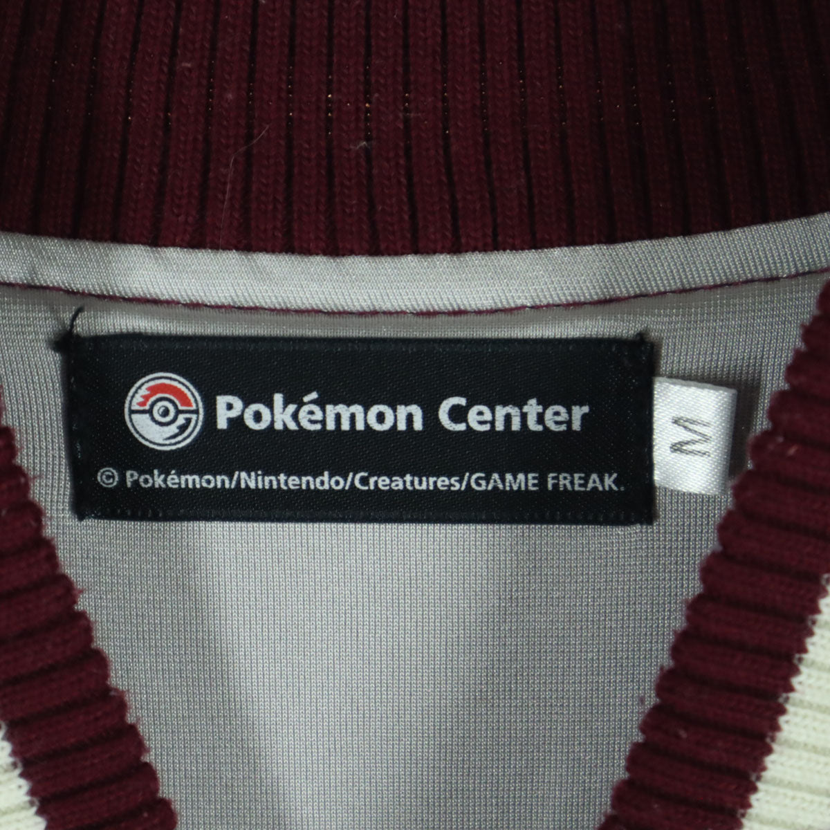 Pokemon Center ポケモンセンター ワッペン 長袖 スタジャン M ワインレッド ピカチュウ メンズ