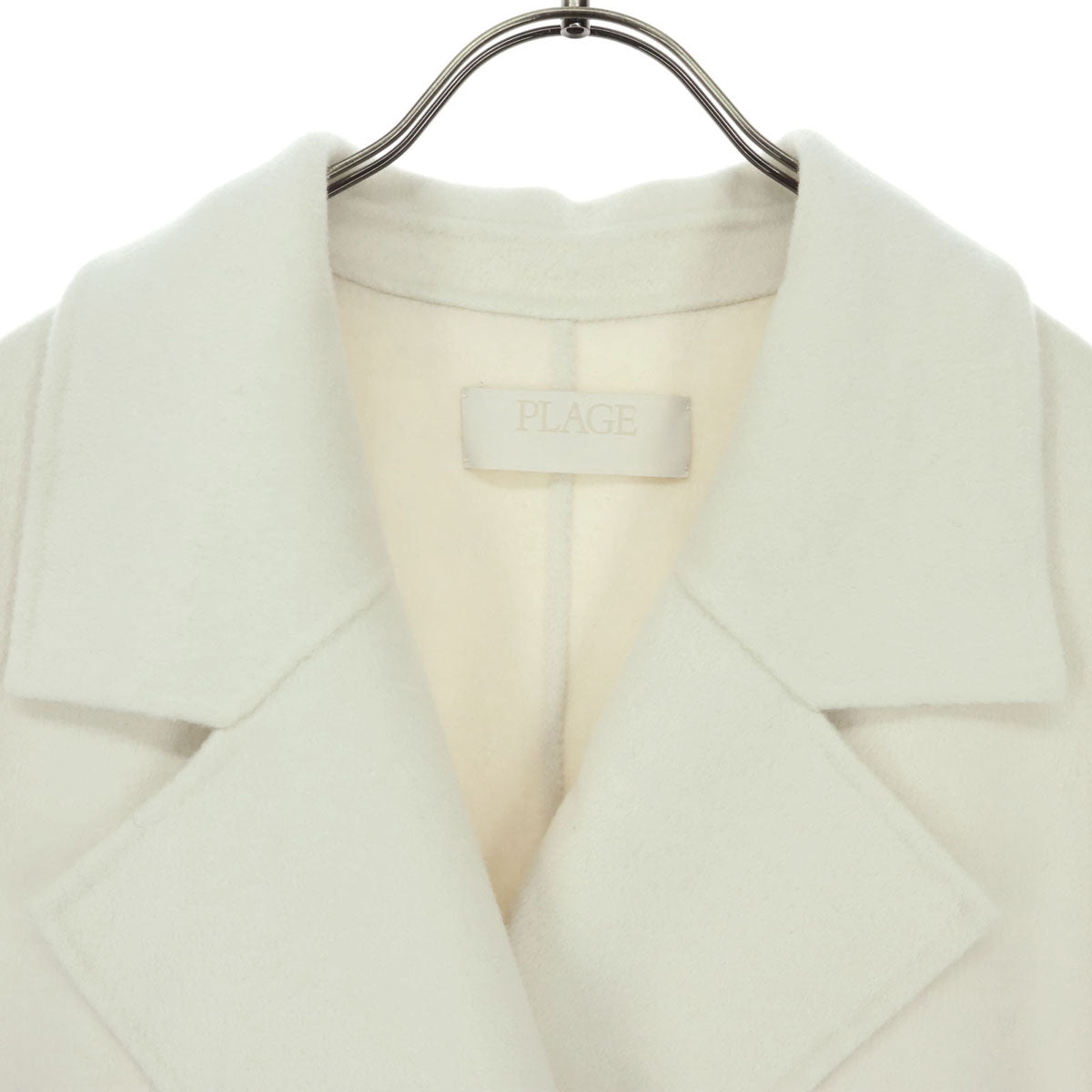 美品 Plage プラージュ 長袖 ウールジャケット 38 アイボリー ショート丈 レディース
