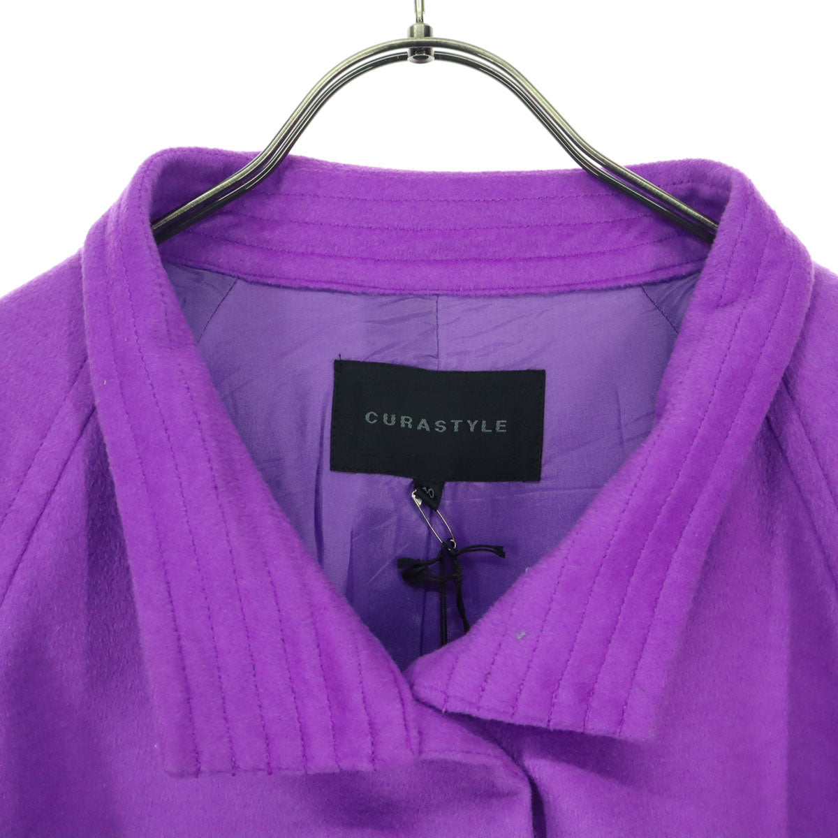 curastyle キュアスタイル 日本製 長袖 ウールコート 40 パープル レディース