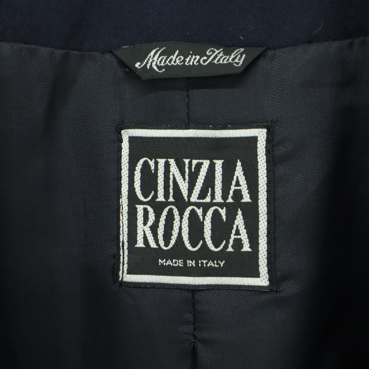 CINZIA ROCCA シンツィアロッカ 長袖 ノーカラー テーラードジャケット ブラック レディース