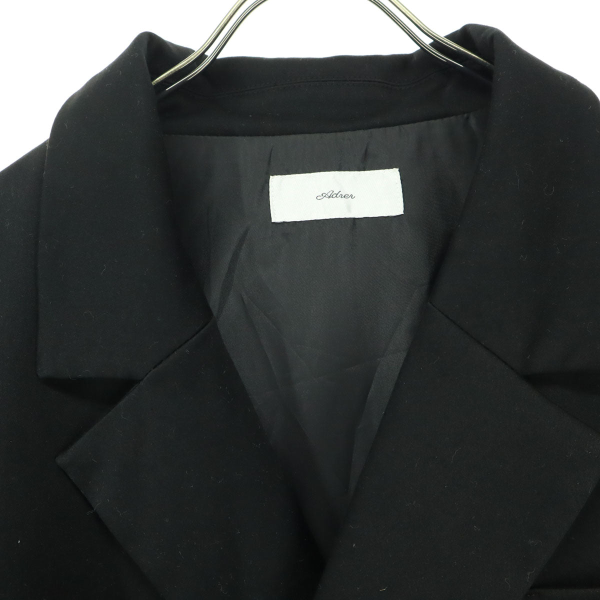 美品 Adrer アドラー ダブル テーラードジャケット S ブラック レディース