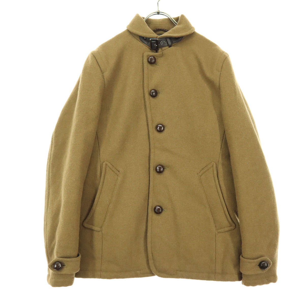 美品 nano universe ナノユニバース THERMOLITE 長袖 ウールコート L ブラウン メンズ