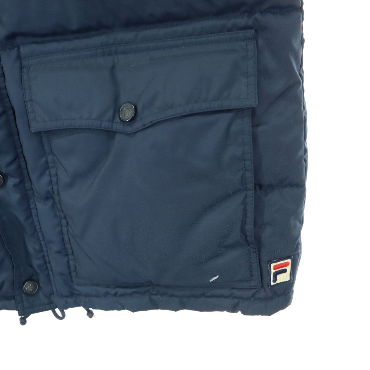 FILA フィラ 90s イタリア製 オールド 長袖 中綿入り フーディジャケット 36 ネイビー ウエスタンヨーク メンズ