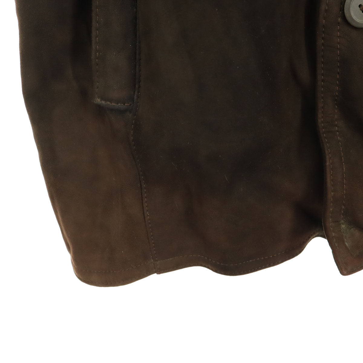 ADAR ブルガリア製 長袖 ムートンコート S ブラウン 羊毛 レディース