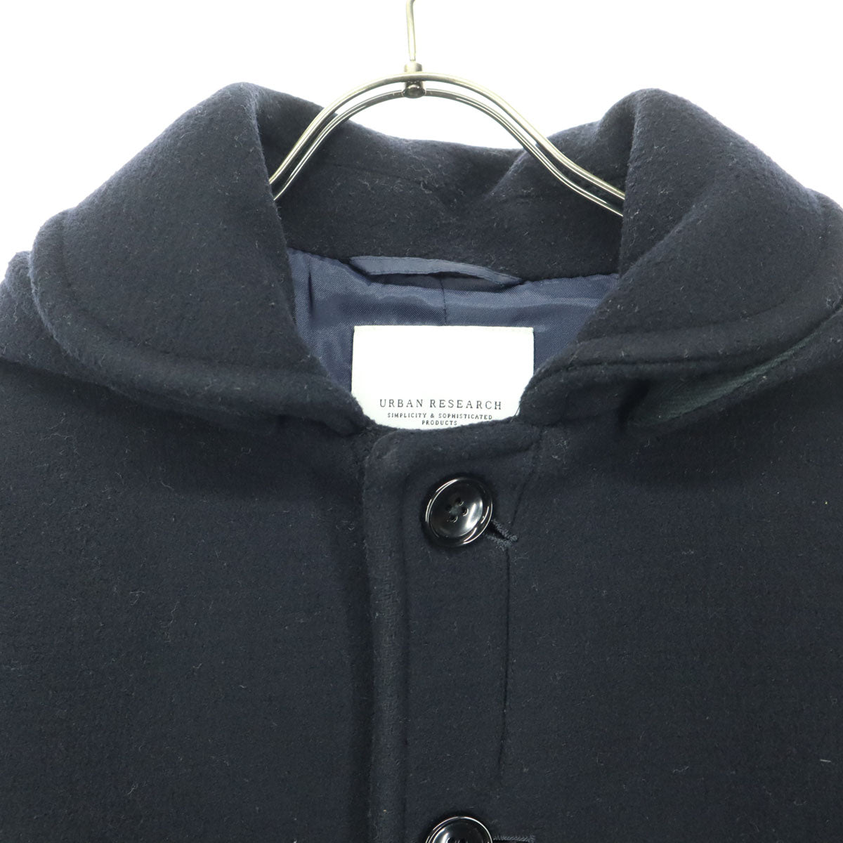 美品 URBAN RESEARCH アーバンリサーチ 長袖 ウール フーディジャケット M ブラック レディース