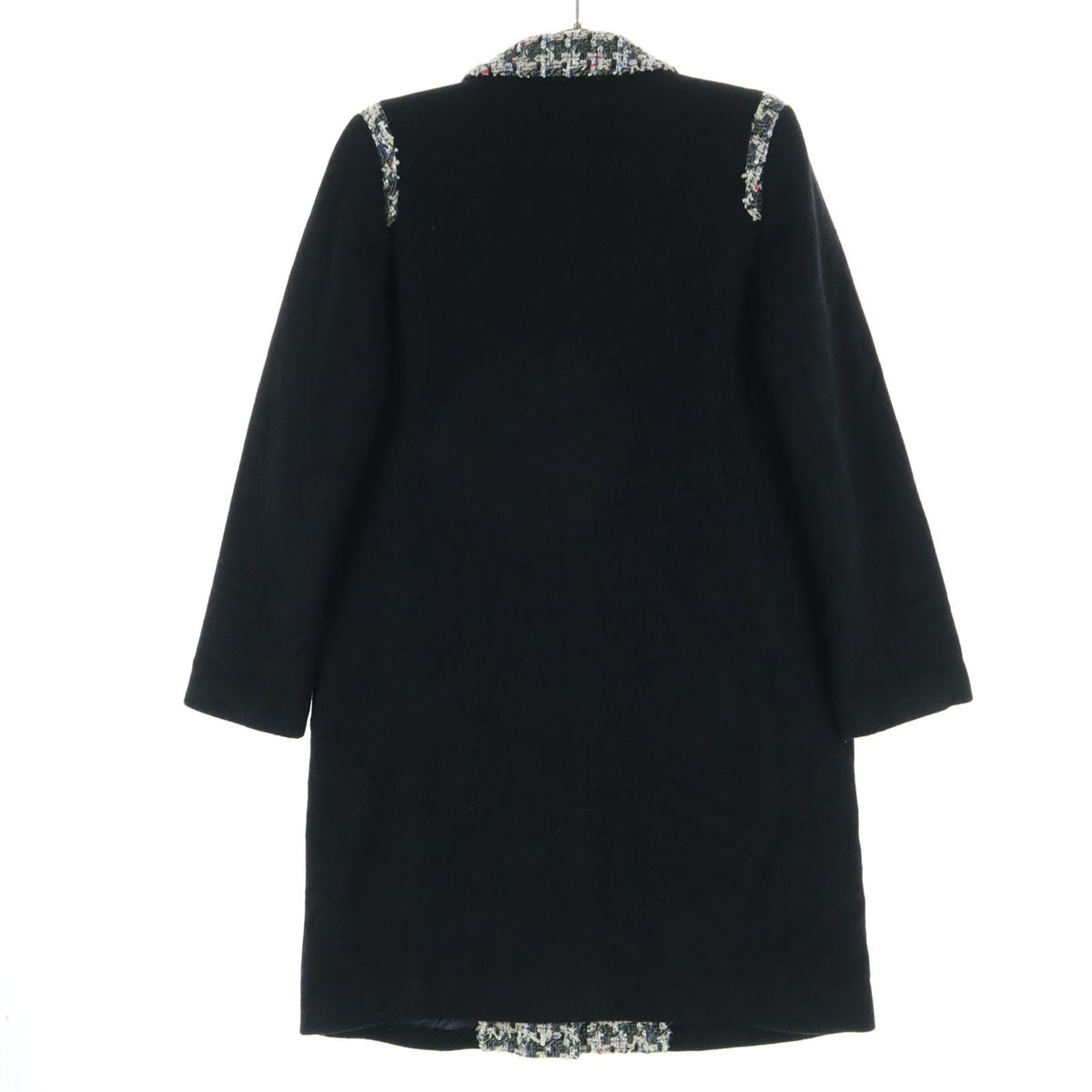 KARL LAGERFELD カールラガーフェルド 長袖 切替 ウール チェスターコート 38 ブラック レディース