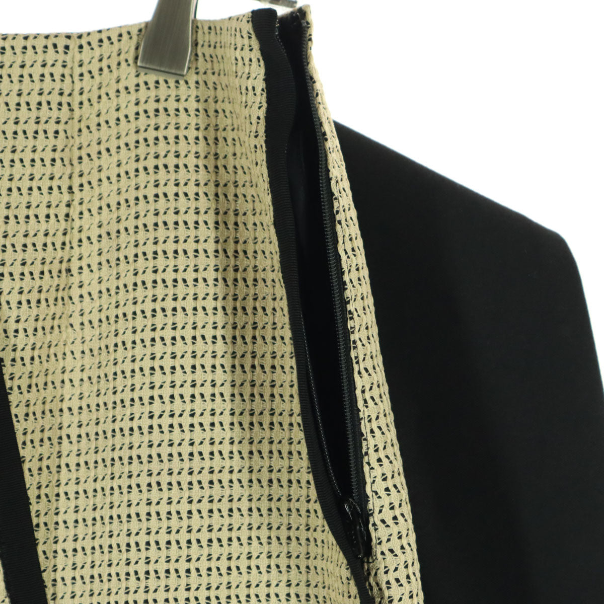 美品 ADORE アドーア 日本製 ツートンカラー ロング丈 バイピング スカート 38 ベージュ系 レディース