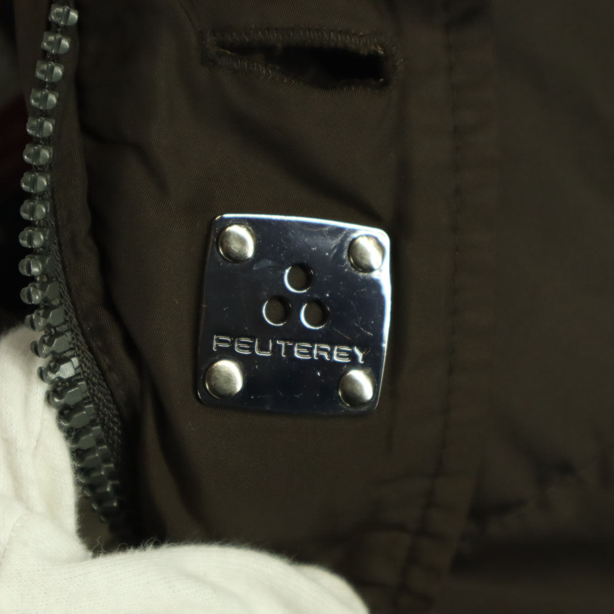 美品 PEUTEREY ピューテリー フード付 ダウンジャケット M ブラウン メンズ