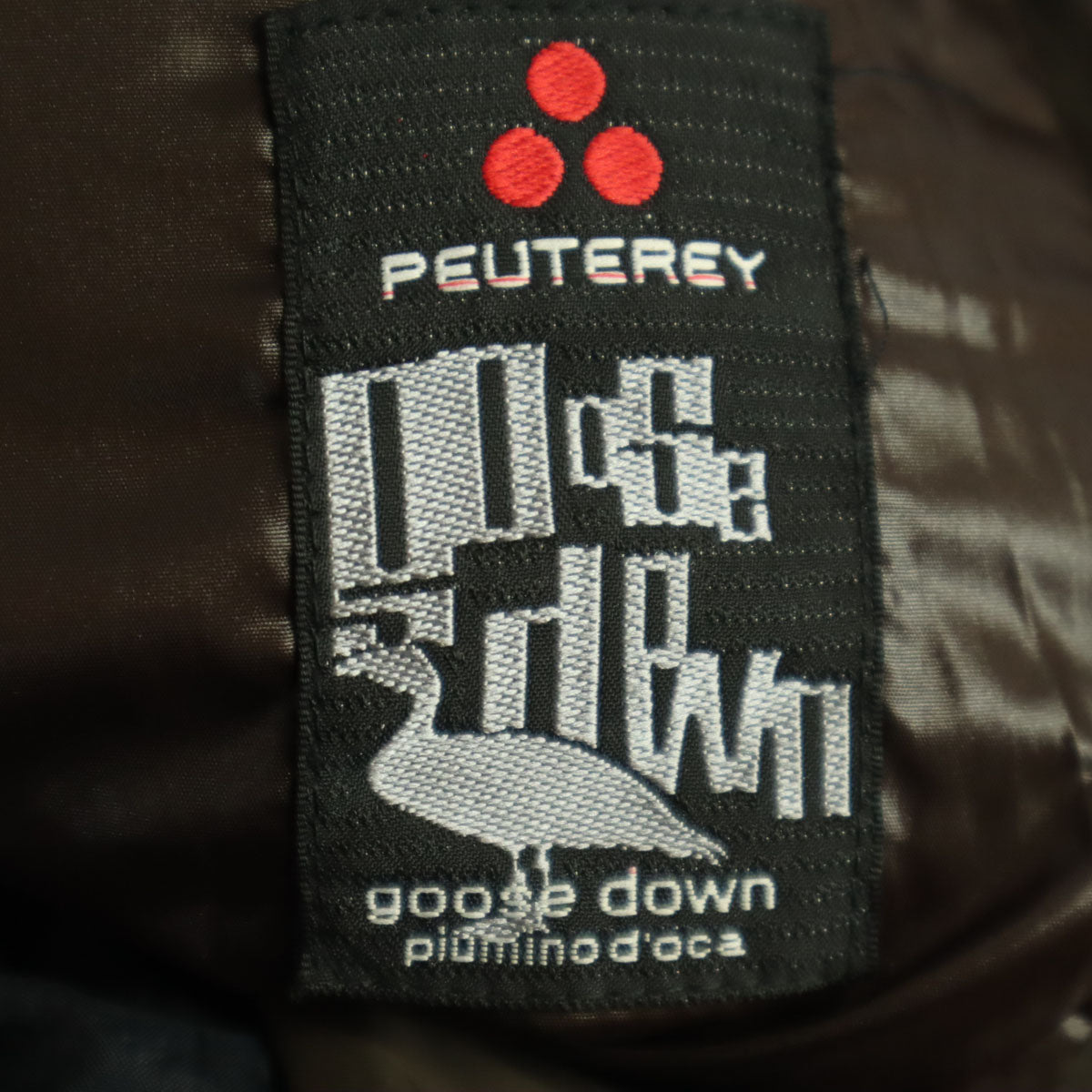 美品 PEUTEREY ピューテリー フード付 ダウンジャケット M ブラウン メンズ