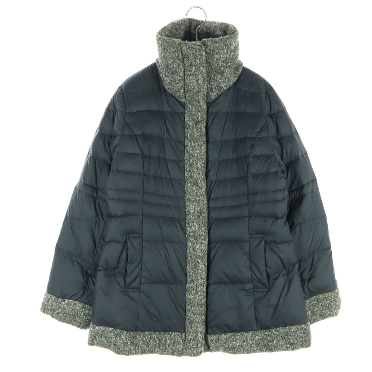 美品 ami アミ 長袖 ダウンジャケット L ブラック系 レディース