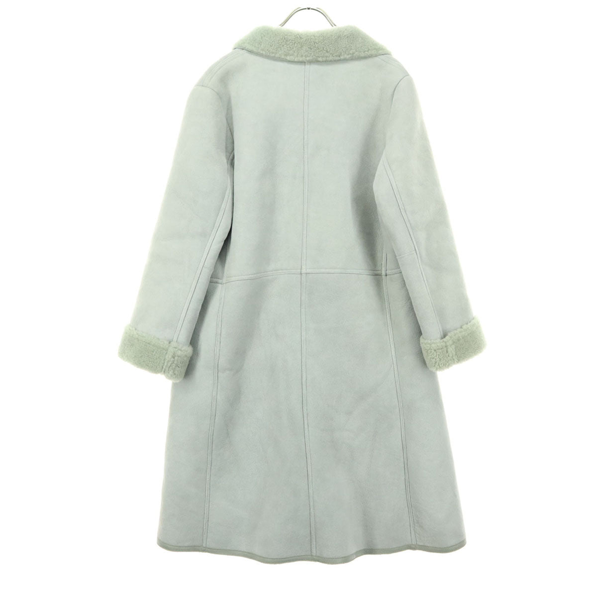 美品 adagietto 長袖 ロング ムートンコート 3L グレー レディース