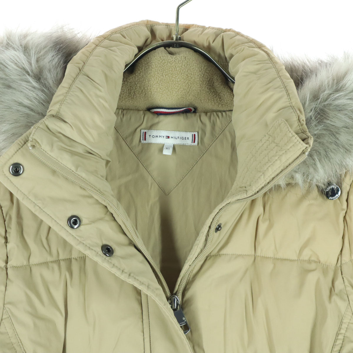 TOMMY HILFIGER トミーヒルフィガー 長袖 中綿コート XS ベージュ レディース