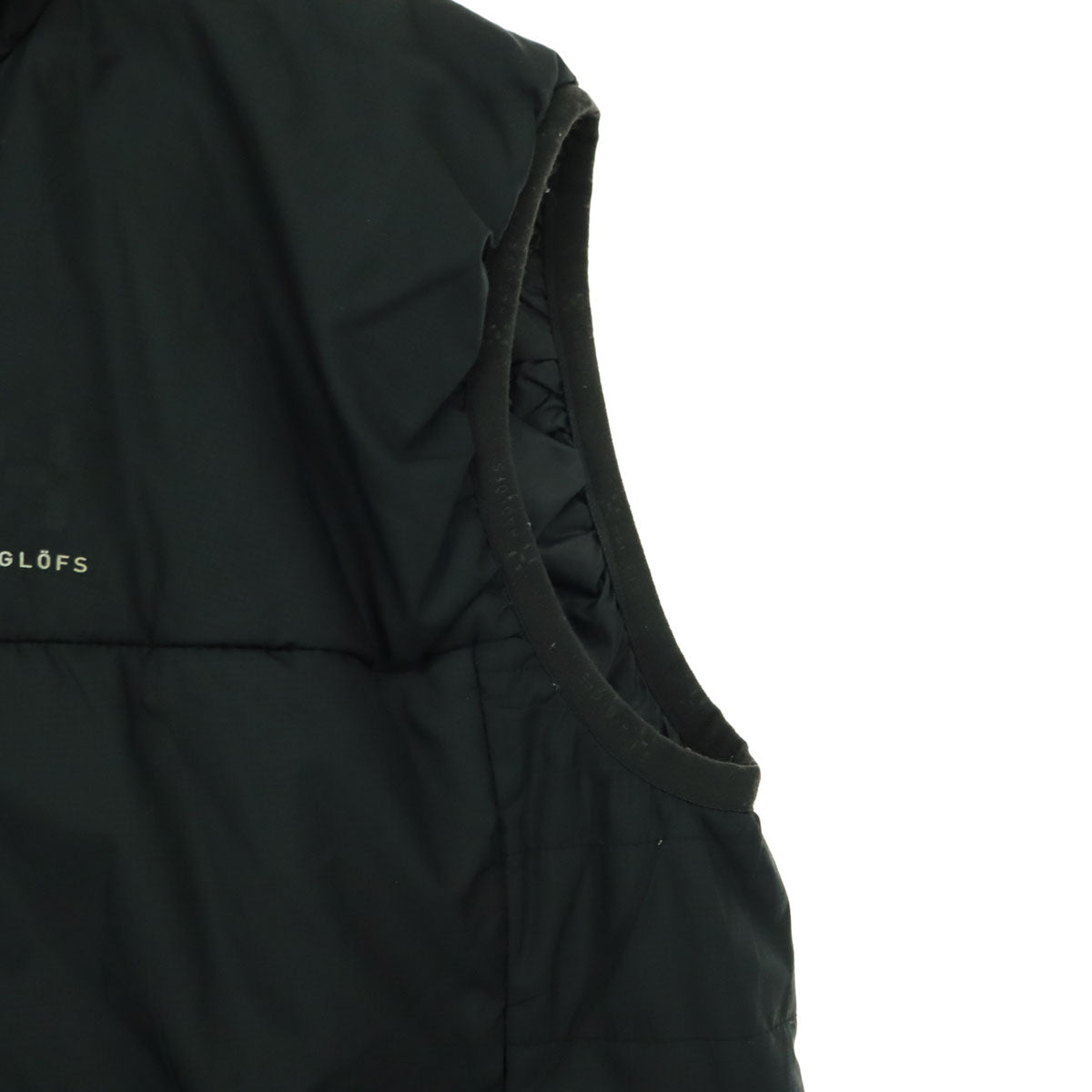 HAGLOFS ホグロフス プリント ノースリーブ 中綿ベスト S ブラック メンズ