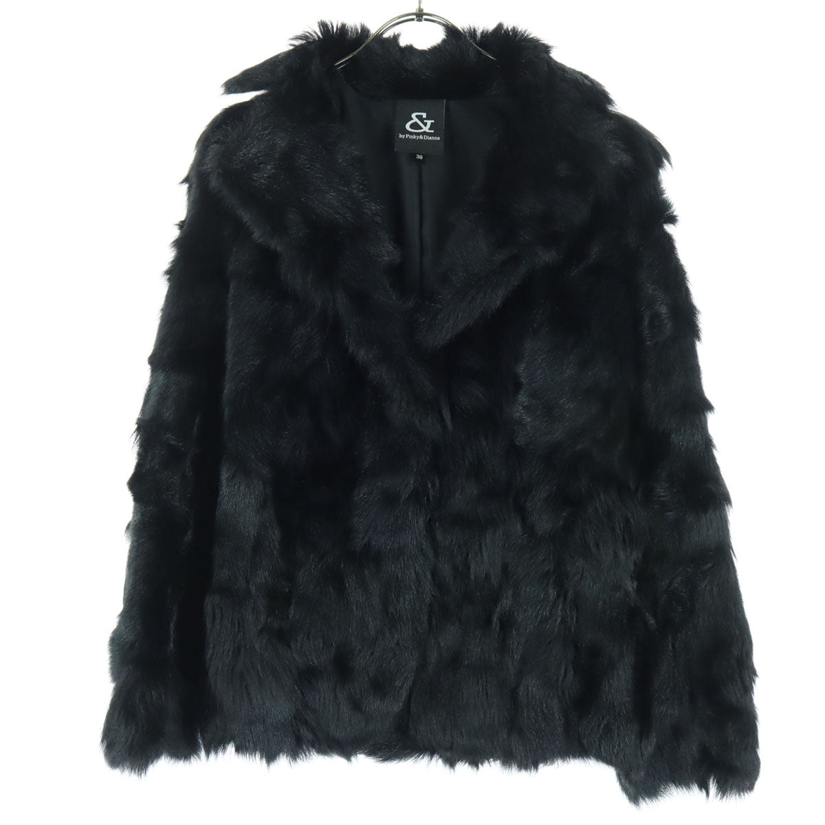 美品 &byP&D アンドバイピンキーアンドダイアン 長袖 毛皮コート 38 ブラック レディース