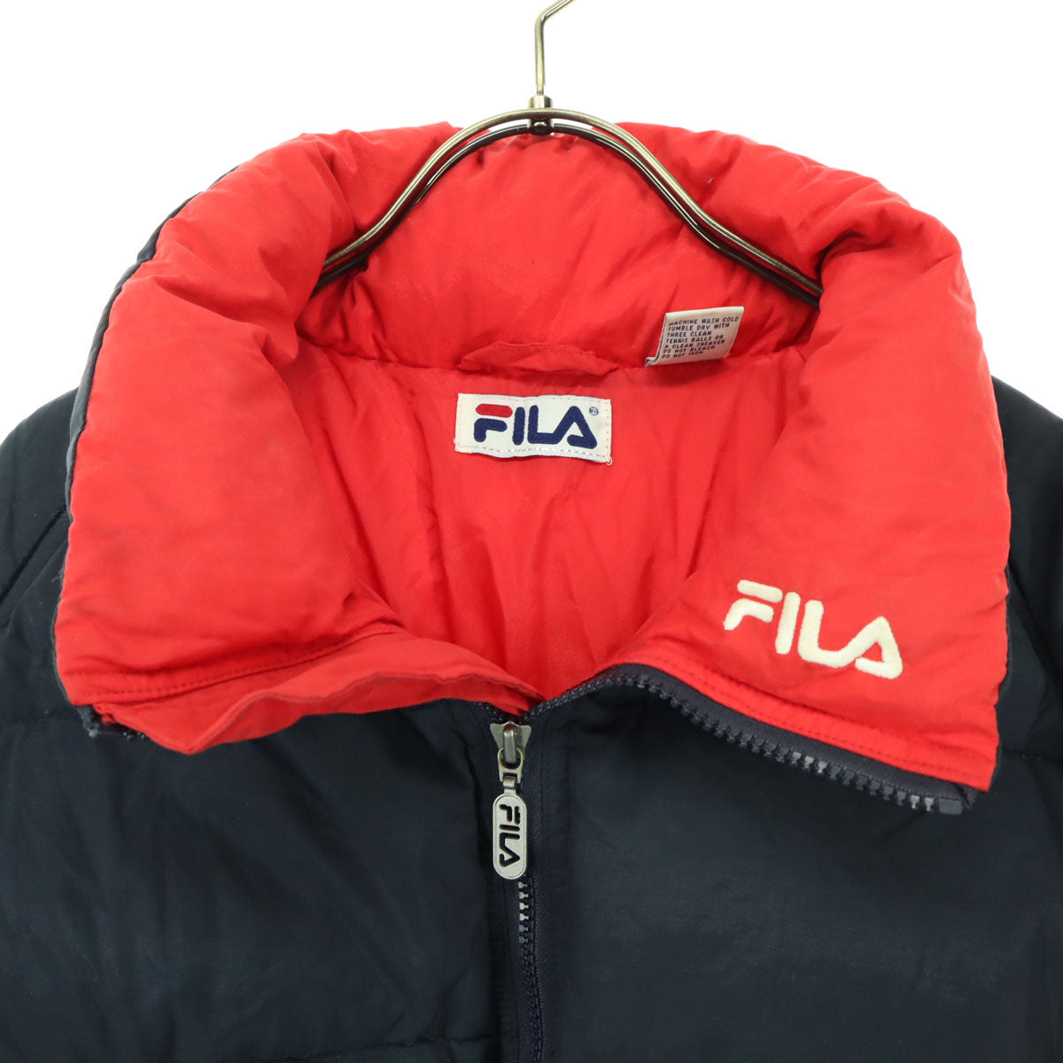 FILA フィラ 90s オールド 長袖 ダウンジャケット L ブラック系 メンズ