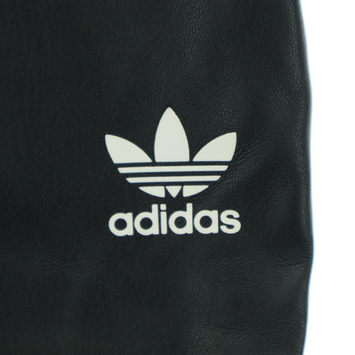 adidas アディダス スリム フェイクレザー ロングパンツ L ブラック レディース